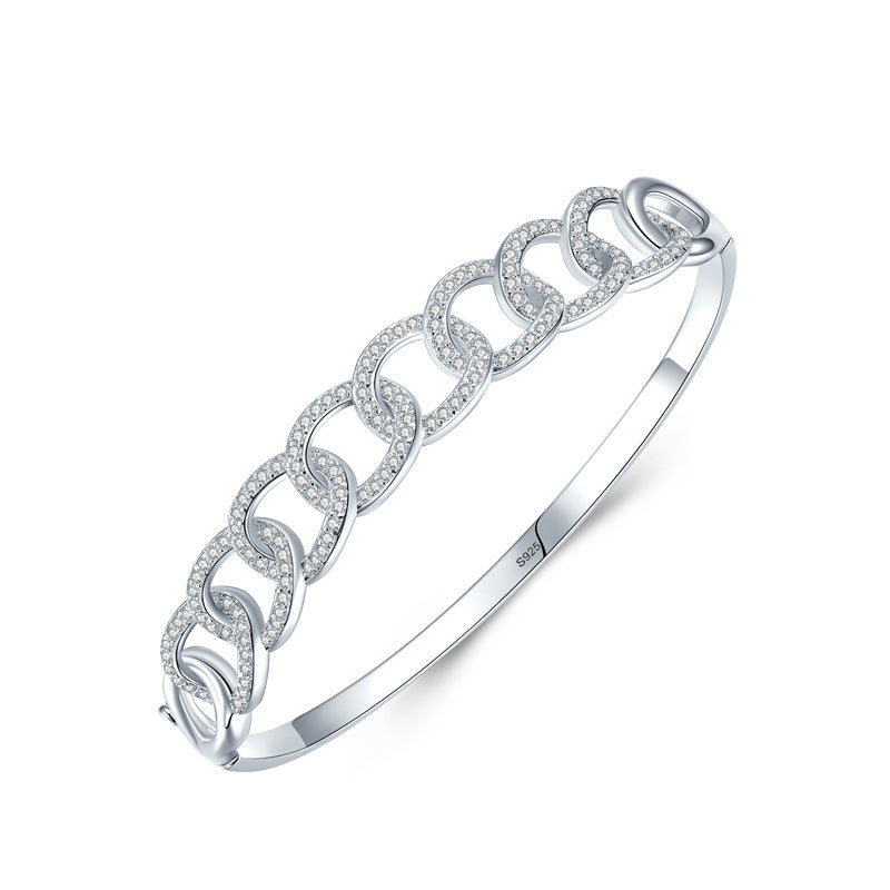 S925 Silver Bar Necklace and Bracelet Set for Women