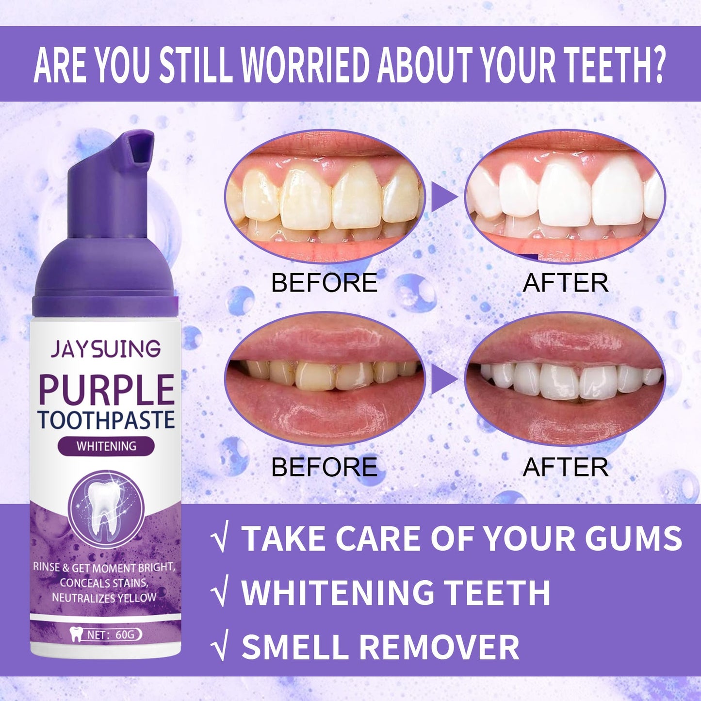 Jaysuing Purple Tooth Whitening Toothpaste