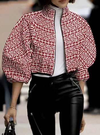Temperament Polka Dot Print Short Jacket