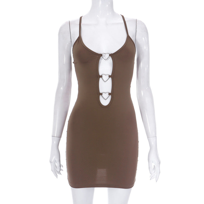 Women's Spring Summer Solid Color Halter Dress