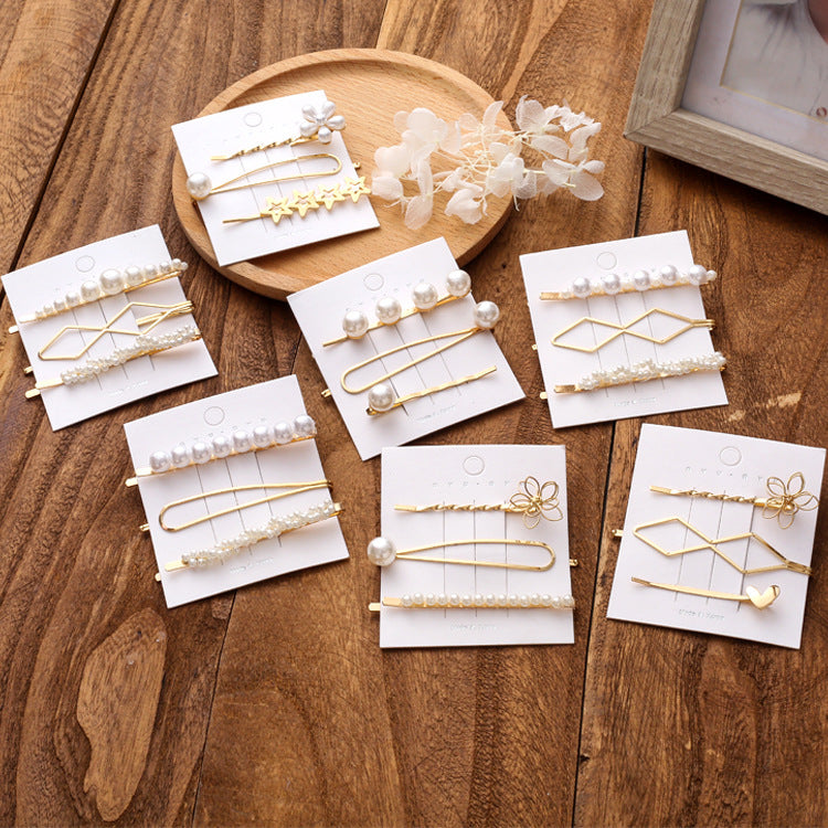Creative Fashion Pearl Hair Clip Set for Women